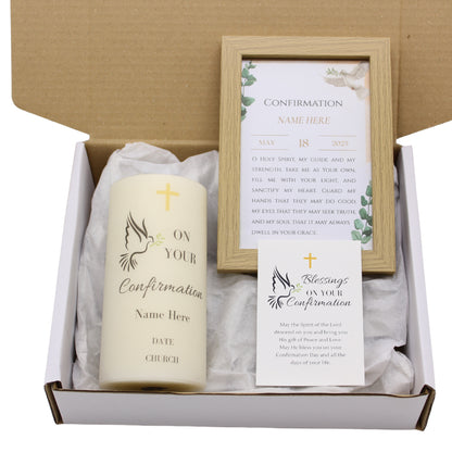 Confirmation Set 5 - Personalized Confirmation Candle/Confirmation Prayer Plaque