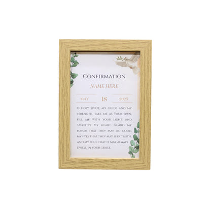 Confirmation Set 5 - Personalized Confirmation Candle/Confirmation Prayer Plaque