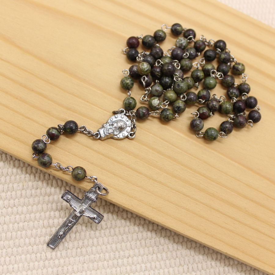 Dragon Blood 6mm Stone Beads Rosary (Personalisation Available)