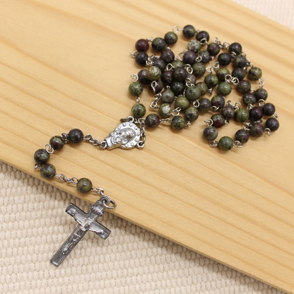 Dragon Blood 6mm Stone Beads Rosary (Personalisation Available)