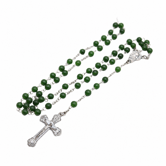Green Jade stone 6mm beads Rosary