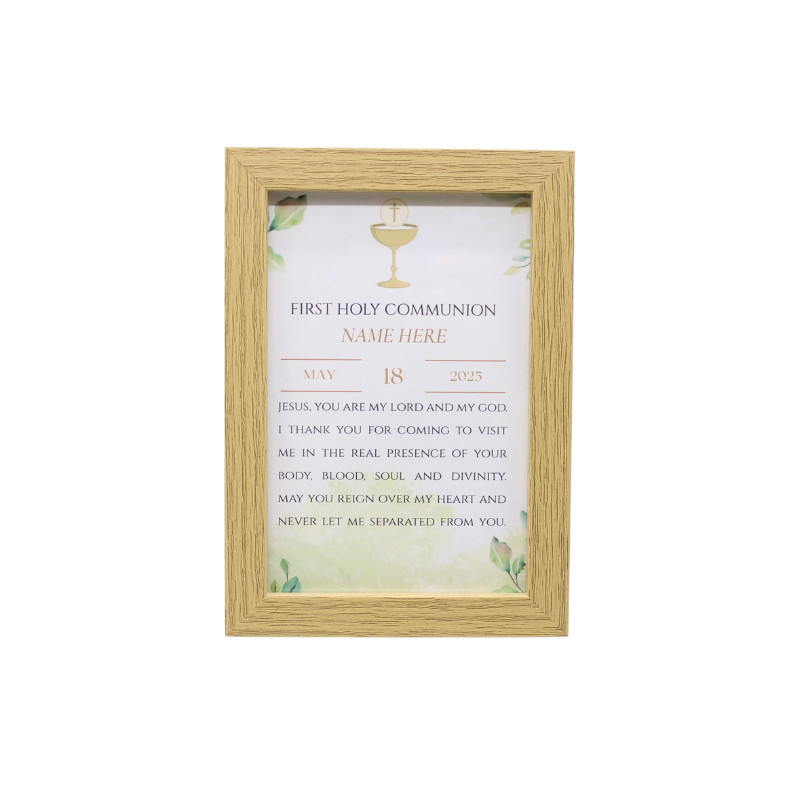 Holy Communion Prayer Plaque (With Name & Date Personalisation)