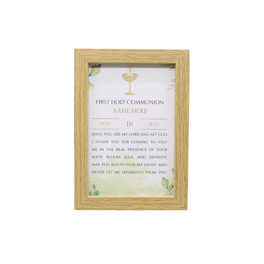 Holy Communion Prayer Plaque (With Name & Date Personalisation)