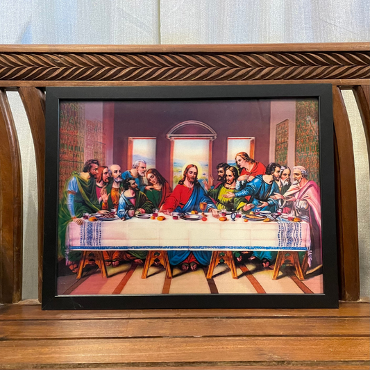 3D Holy Image Framed Wall Picture - Last Supper