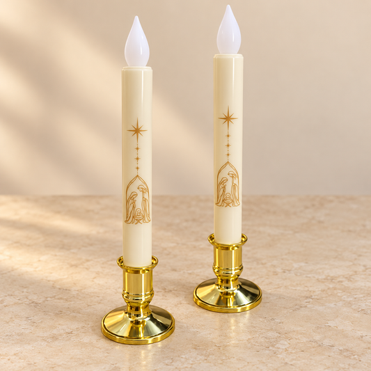 Flameless LED Candle (1 pair) - Nativity