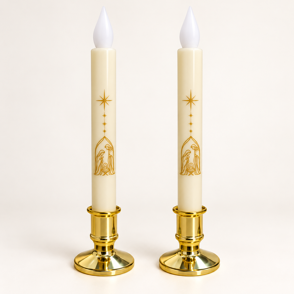 Flameless LED Candle (1 pair) - Nativity