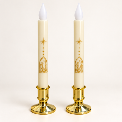 Flameless LED Candle (1 pair) - Nativity