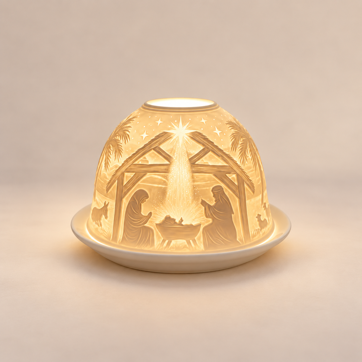 Nativity Candle Holder Christmas Gift Set