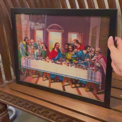 3D Holy Image Framed Wall Picture - Jesus calming the storm