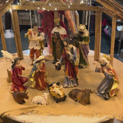 Christmas Polystone Nativity Crib Set 15" (Self Pick up only)