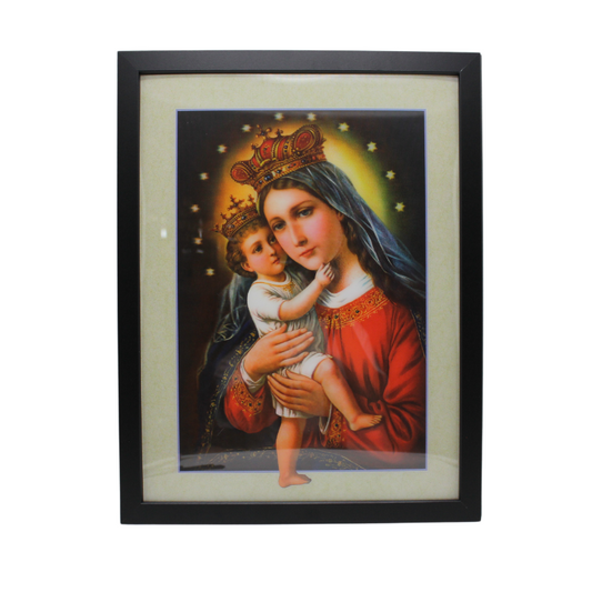 3D Holy Image Framed Wall Picture - Queen and Child
