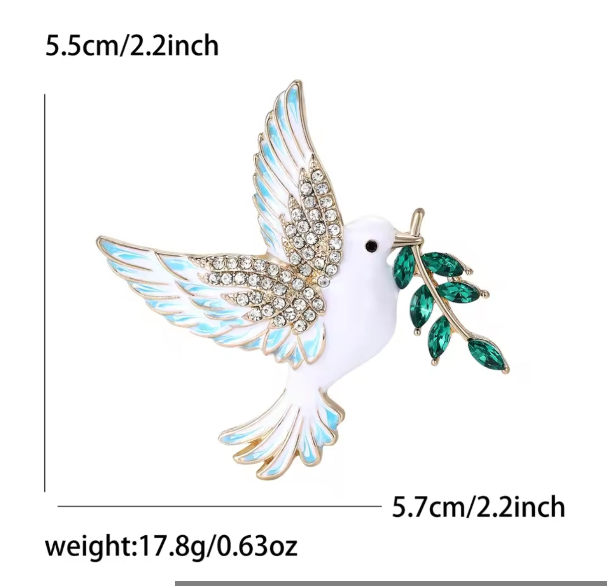 Enamel Peace Dove Brooch