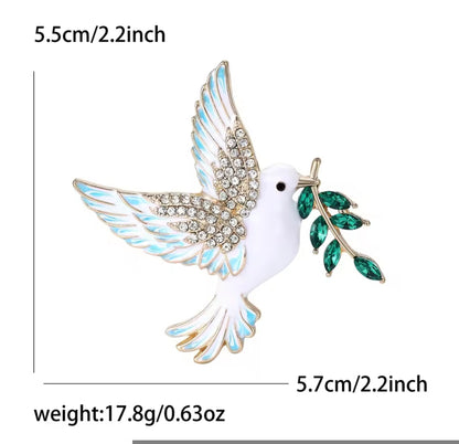 Enamel Peace Dove Brooch