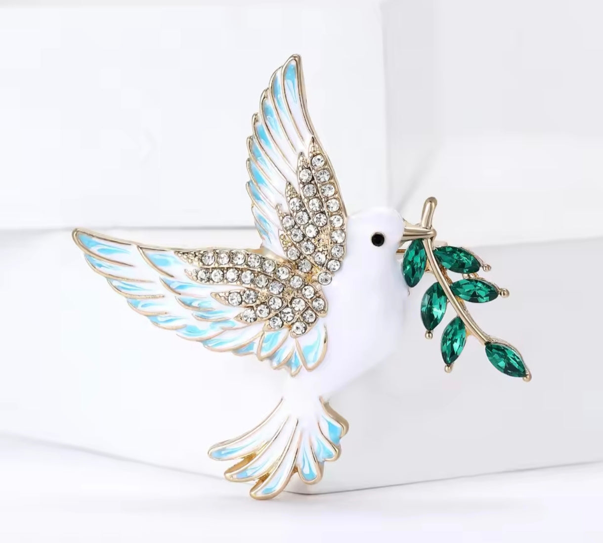 Enamel Peace Dove Brooch