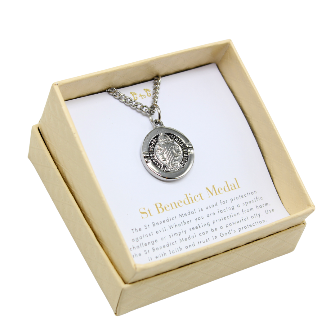 St. Benedict Medal 14K Gold 25.0MM – BOS Jewelers Inc