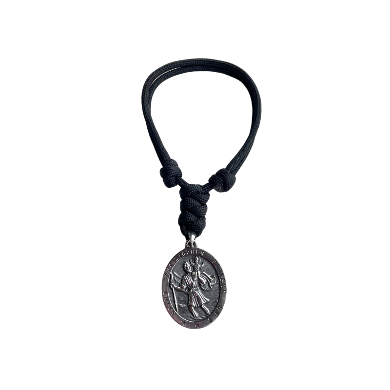 Stainless Steel St Christopher Paracord Car Charm