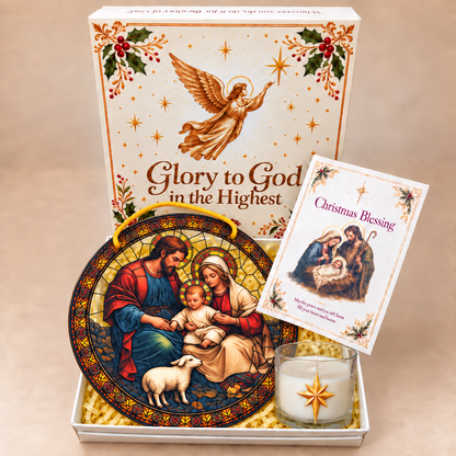 Holy Family Stained Glass Home Blessing Gift Set