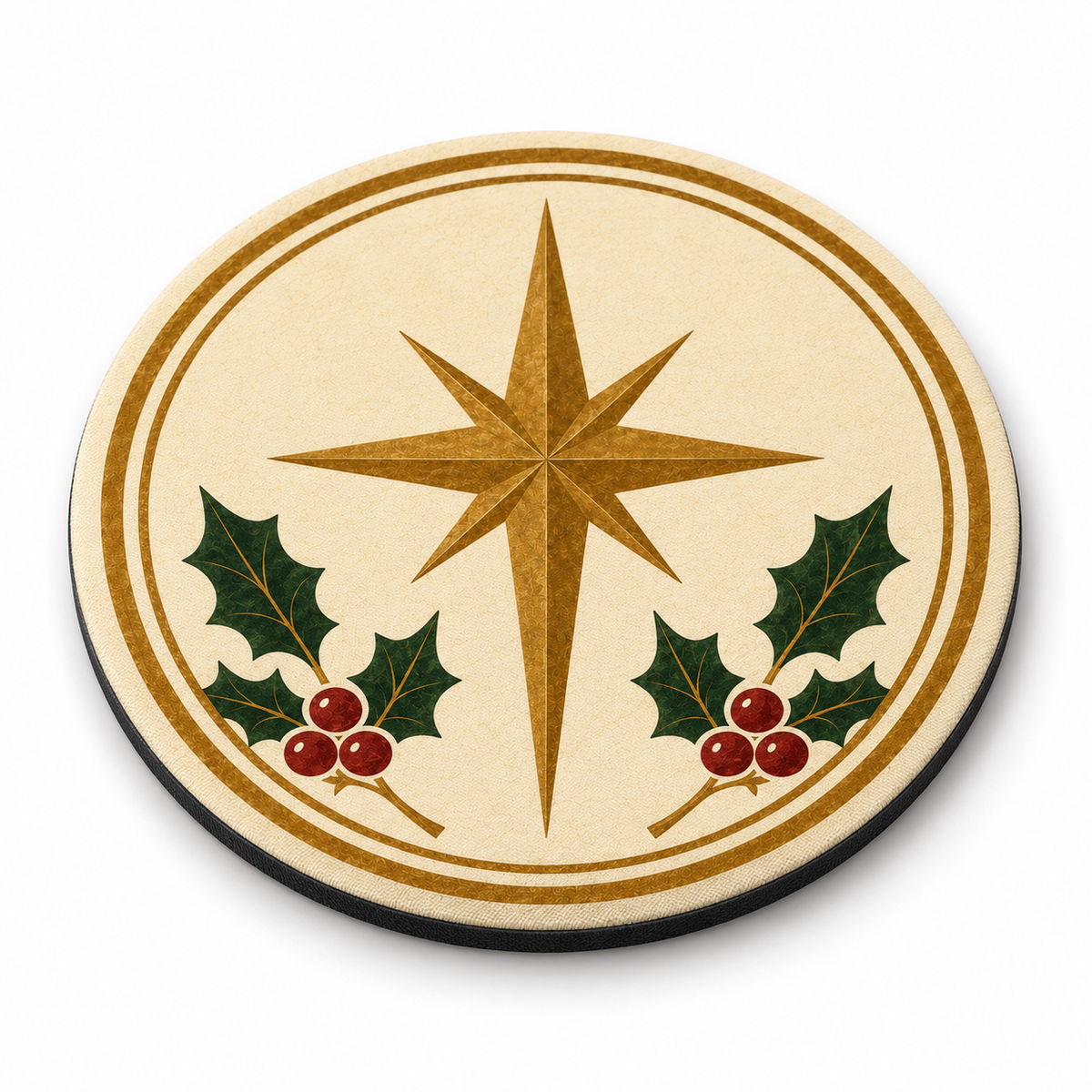 Christmas Coasters - Angel Blowing Trumpet/ Star with Mistletoe