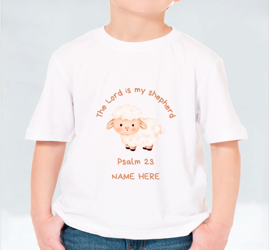 The Lord is my Shepherd Kids T-shirt (Personalisation Available)