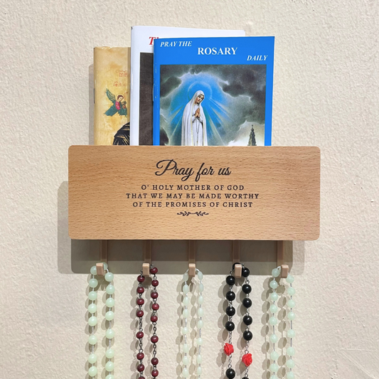 Wooden Wall Rosary Hanger/Rack (Personalisation Available)