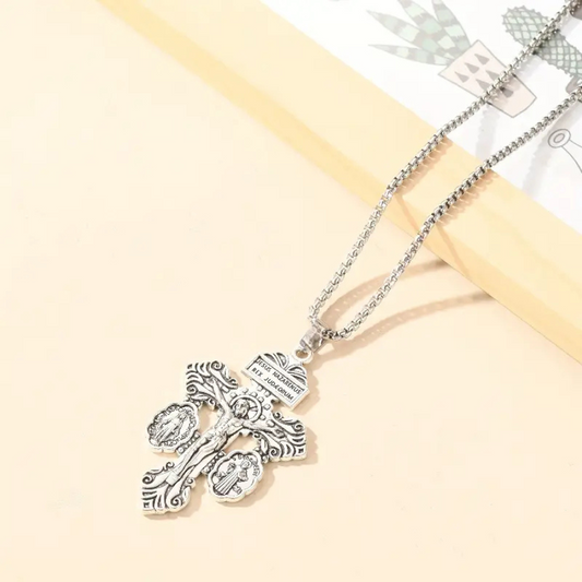 Stainless steel Pardon Crucifix/Chain set