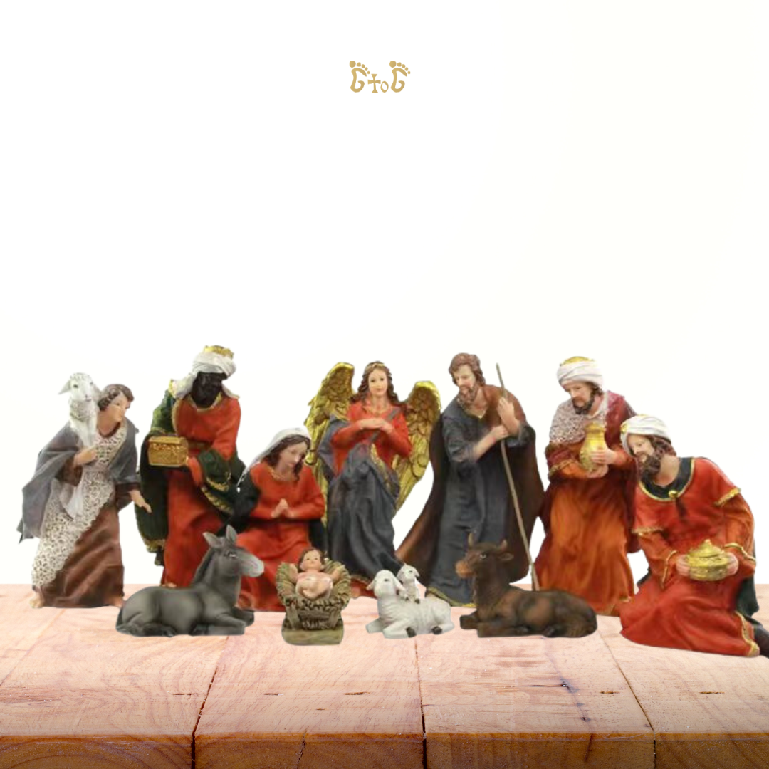 [EARLY BIRD] Christmas Polystone Nativity Crib Set 13"