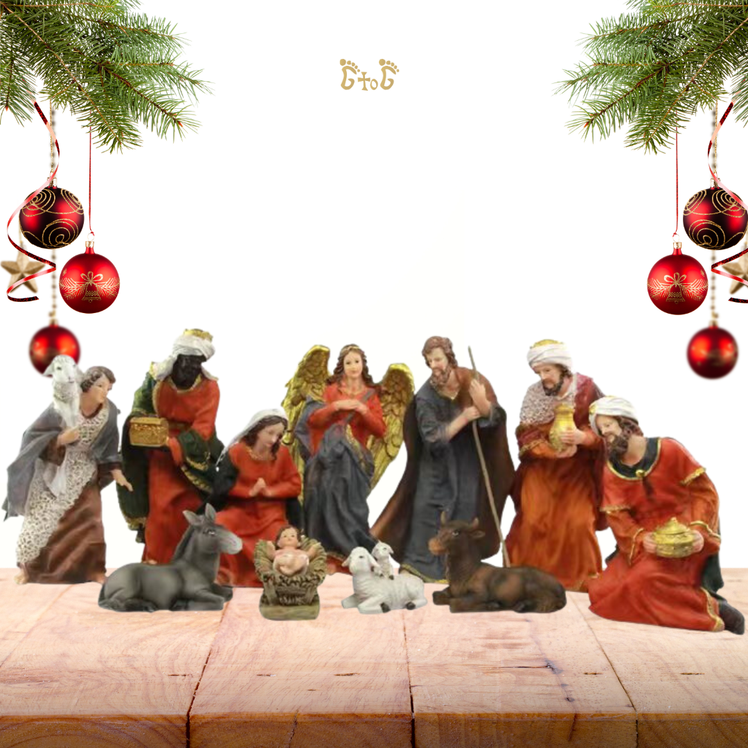 [EARLY BIRD] Christmas Polystone Nativity Crib Set 13"