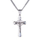 Stainless Steel St Benedict 4.5 cmCrucifix/Chain - Silver