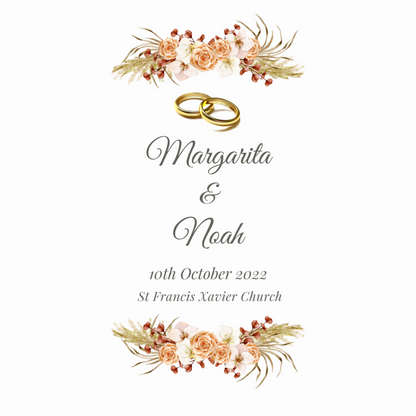 Personalised Wedding Unity Pillar Candle 21cm
