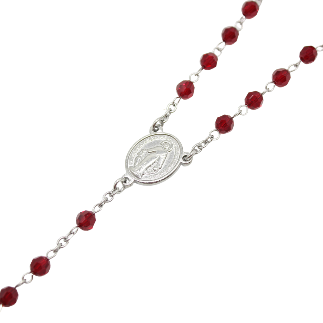 Swarovski Crystal Rosary - Siam (Wine Red) (Personalisation Available)