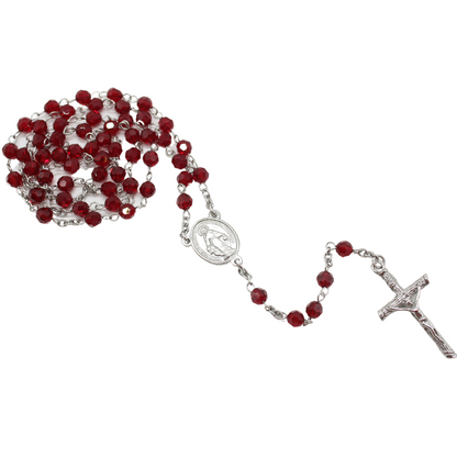 Swarovski Crystal Rosary - Siam (Wine Red) (Personalisation Available)