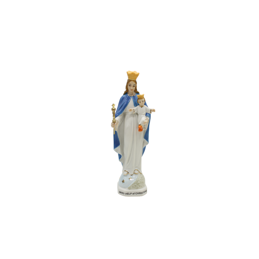 Our Lady Help of Christians Ceramic Statue - 17cm color