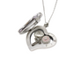 Stainless Steel Glass Heart Floating Pendant/Chain set