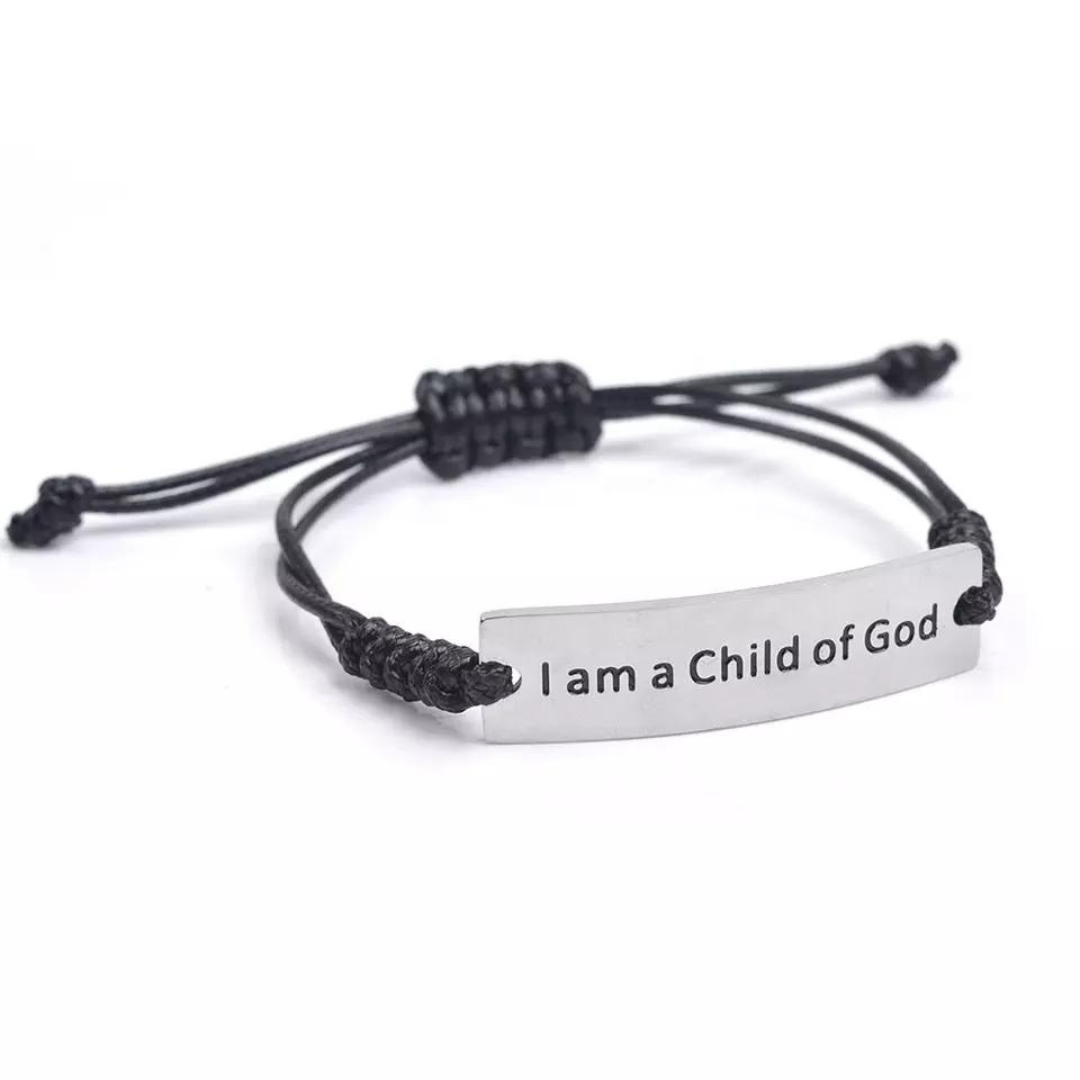 Stainless Steel/ Rope Inspiration Quote Bracelet - Unisex