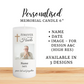 Personalised White Memorial Pillar Candle - 15cm
