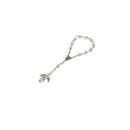 One Decade Rosary Chaplet Pearl Pink/White (Personalisation Available)