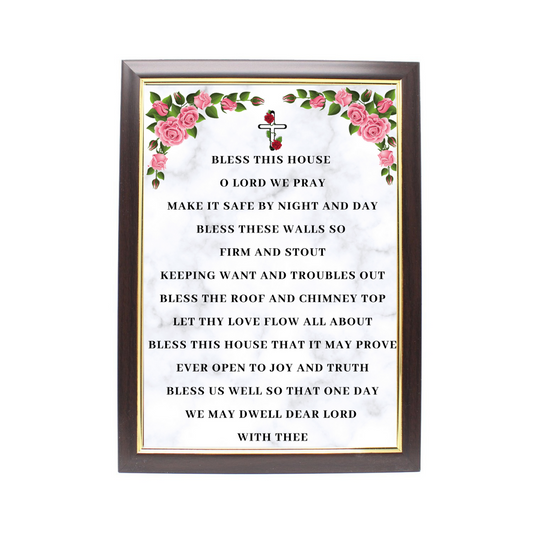 Wood Framed Picture Home Blessing (Design A)