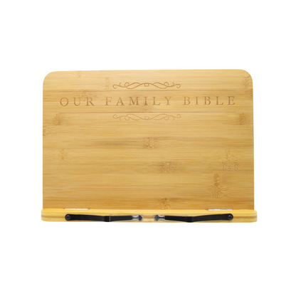 Wood Bible Stand with Engravings