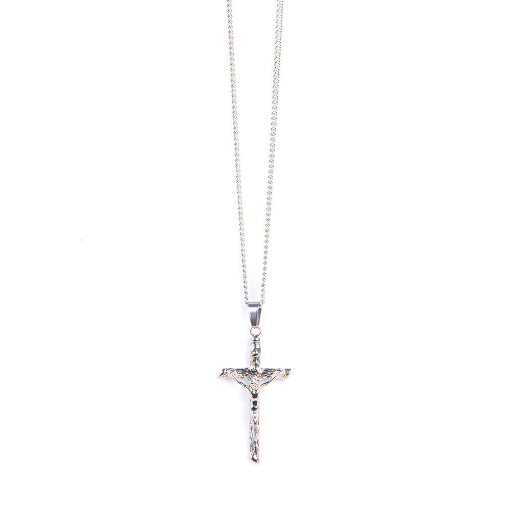 Stainless Steel Papal Crucifix/Chain - Straight