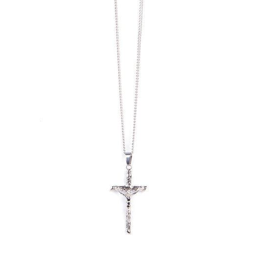 Stainless Steel Papal Crucifix/Chain - Straight