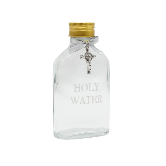 Glass Laser Engraved Holy water Bottle (Personalisation Optional) - Gold
