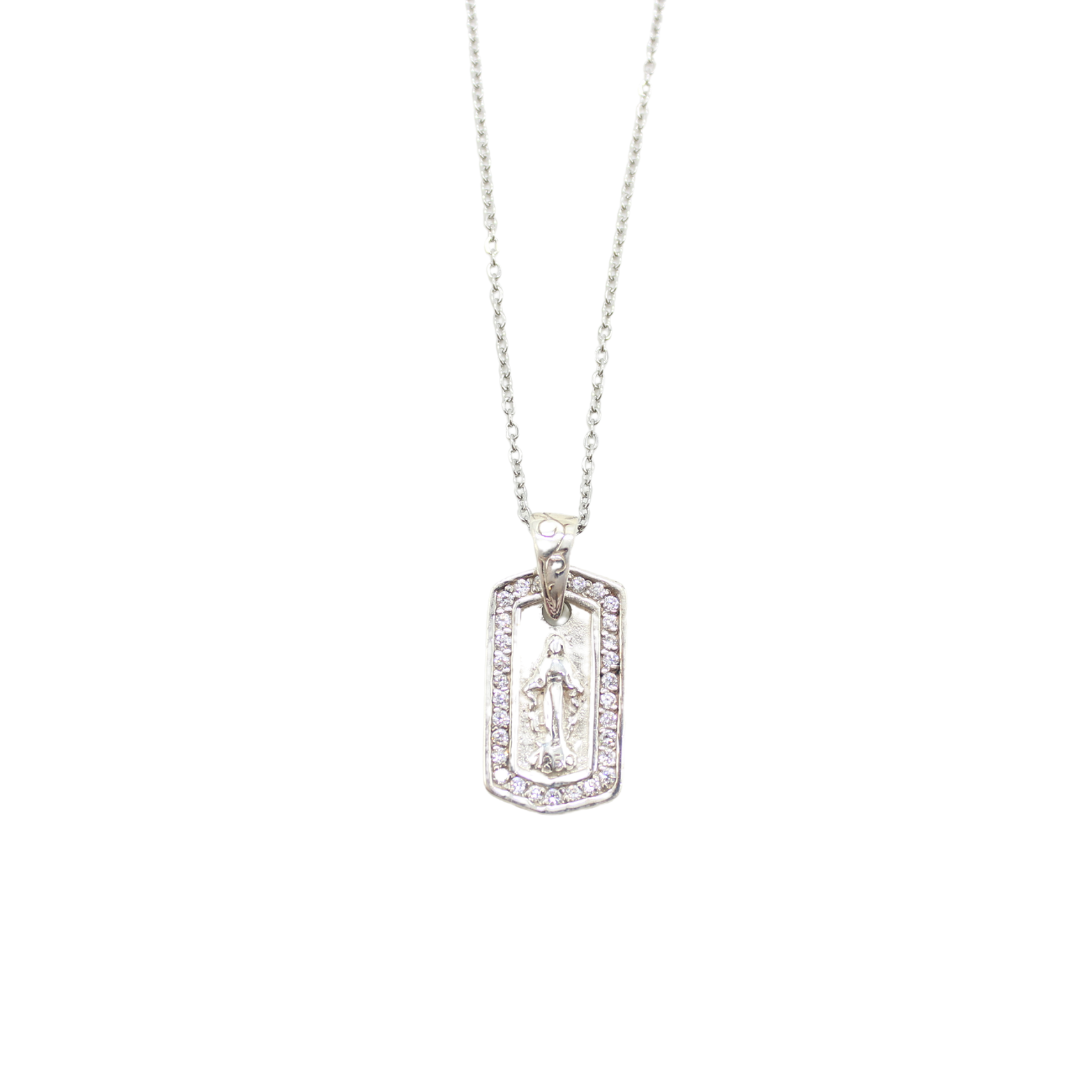 Silver Miraculous Medal/Chain Set