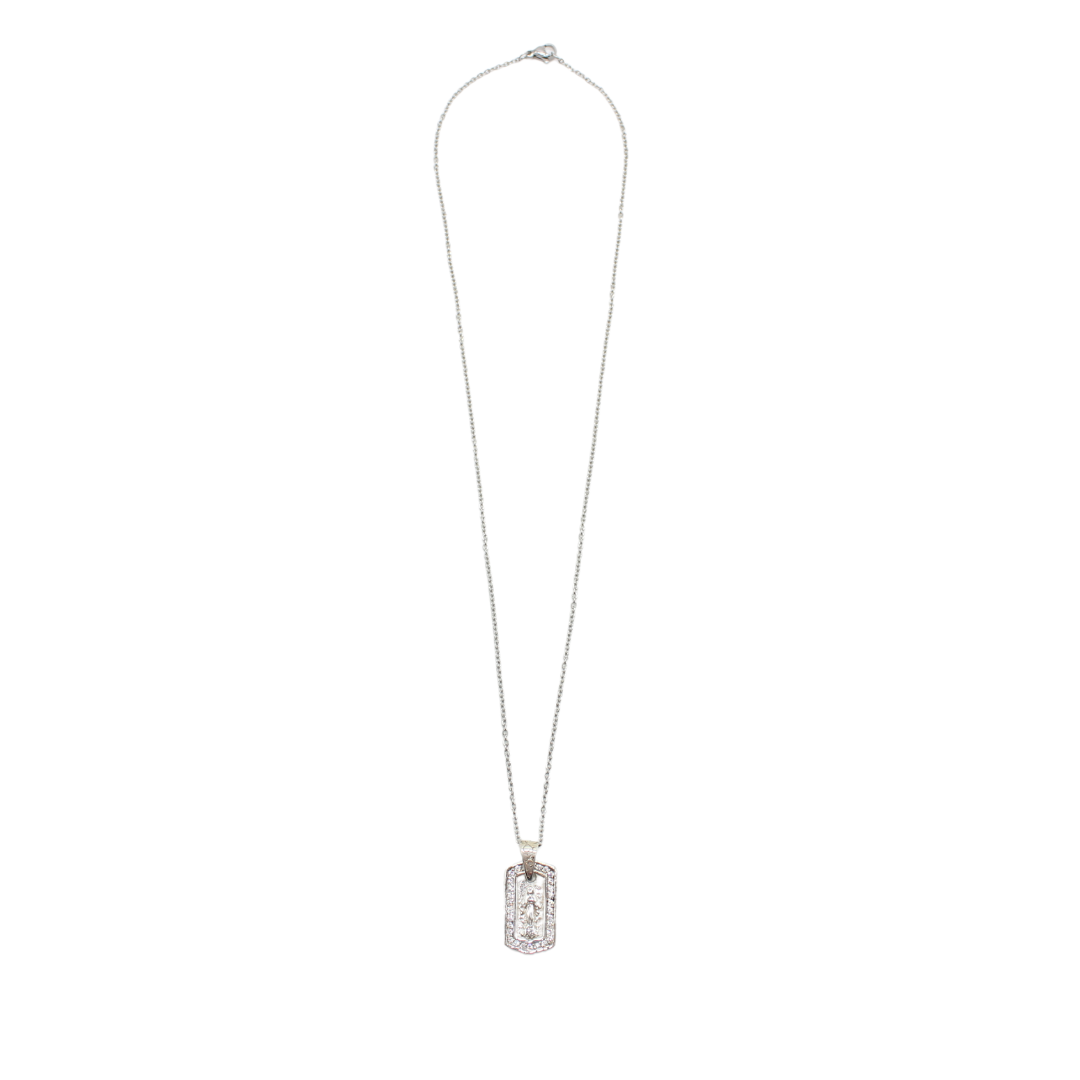 Silver Miraculous Medal/Chain Set