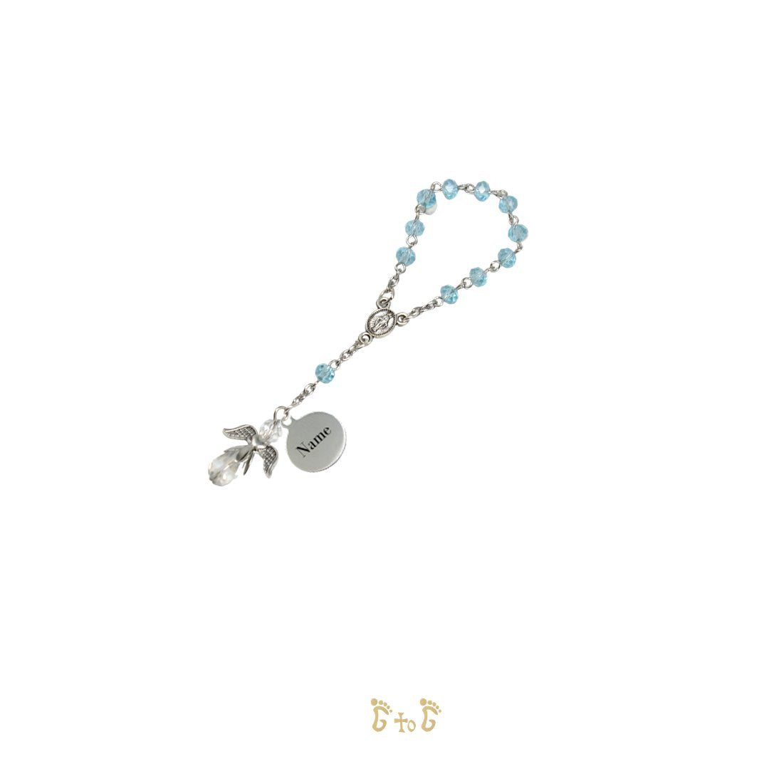 One Decade Rosary Chaplet White/Blue/Pink (Personalisation Available)