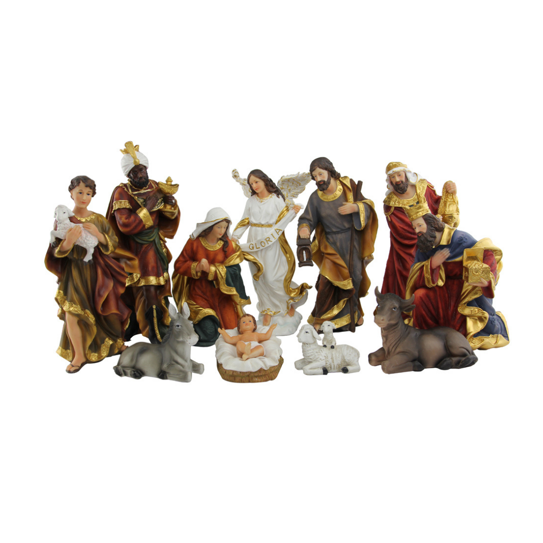 [EARLY BIRD] Christmas Polystone Nativity Crib Set 13" (Color)