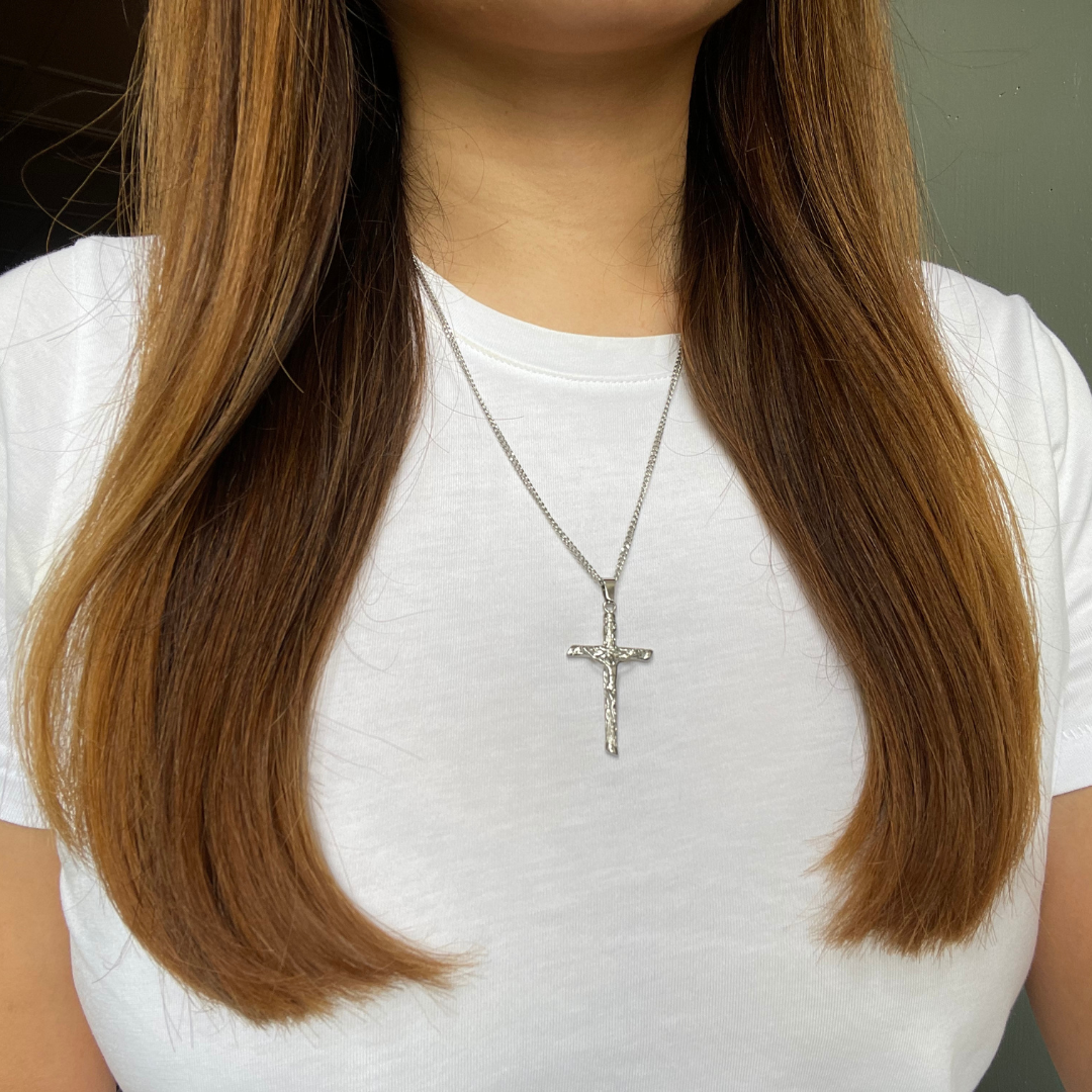 Stainless Steel Papal Crucifix/Chain - Straight