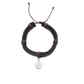 Leather Adustable Bracelet with Stainless Steel St Benedict Medal