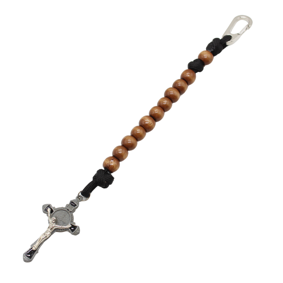 Paracord Wood Tenner Rosary - One Decade