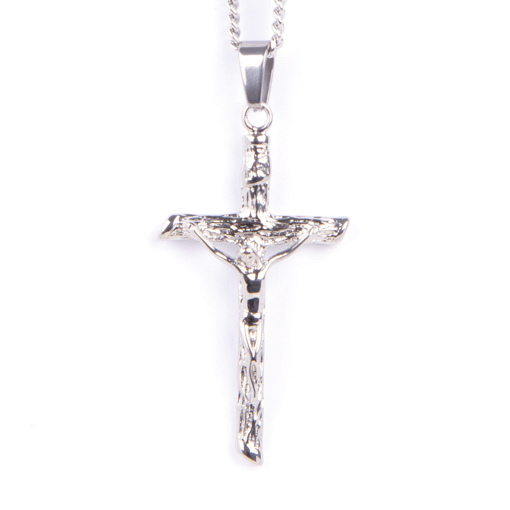 Stainless Steel Papal Crucifix/Chain - Straight