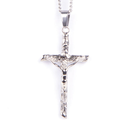Stainless Steel Papal Crucifix/Chain - Straight